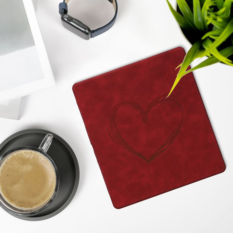 Laptop, Telefoane si Tablete - Ebook reader si accesorii - Accesorii eBook Reader - Husa pentru eBook Reader Kwmobile pentru Amazon Kindle Scribe (2022, 2024), functie Sleep/Wake, piele ecologica, rosu - Infinity.ro