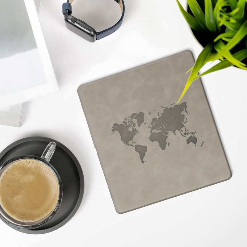 Laptop, Telefoane si Tablete - Ebook reader si accesorii - Accesorii eBook Reader - Husa pentru eBook Reader Kwmobile pentru Amazon Kindle Scribe (2024), functie Sleep/Wake, piele ecologica, gri - Infinity.ro