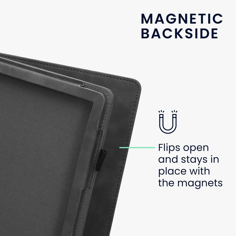 Laptop, Telefoane si Tablete - Ebook reader si accesorii - Accesorii eBook Reader - Husa pentru eBook Reader Kwmobile pentru Amazon Kindle Scribe (2022, 2024), inchidere magnetica, piele ecologica, gri - Infinity.ro