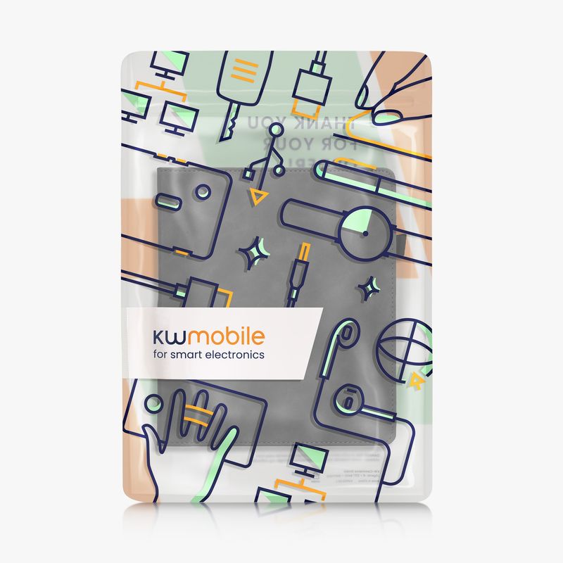 Laptop, Telefoane si Tablete - Ebook reader si accesorii - Accesorii eBook Reader - Husa pentru eBook Reader Kwmobile pentru Amazon Kindle Scribe (2022, 2024), inchidere magnetica, piele ecologica, gri - Infinity.ro