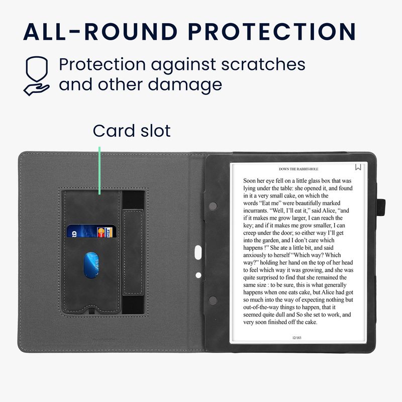Laptop, Telefoane si Tablete - Ebook reader si accesorii - Accesorii eBook Reader - Husa pentru eBook Reader Kwmobile pentru Amazon Kindle Scribe (2022, 2024), inchidere magnetica, piele ecologica, gri - Infinity.ro