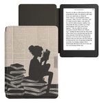 Laptop, Telefoane si Tablete - Ebook reader si accesorii - Accesorii eBook Reader - Husa pentru eBook Reader Kwmobile pentru Kobo Aura Edition 2, inchidere magnetica, piele ecologica, negru, bej - Infinity.ro