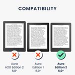 Laptop, Telefoane si Tablete - Ebook reader si accesorii - Accesorii eBook Reader - Husa pentru eBook Reader Kwmobile pentru Kobo Aura Edition 2, inchidere magnetica, piele ecologica, negru, bej - Infinity.ro