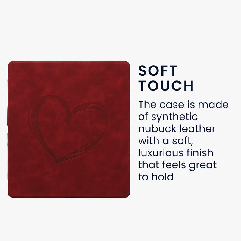 Laptop, Telefoane si Tablete - Ebook reader si accesorii - Accesorii eBook Reader - Husa pentru eBook Reader Kwmobile pentru Amazon Kindle Scribe (2022, 2024), functie Sleep/Wake, piele ecologica, rosu - Infinity.ro