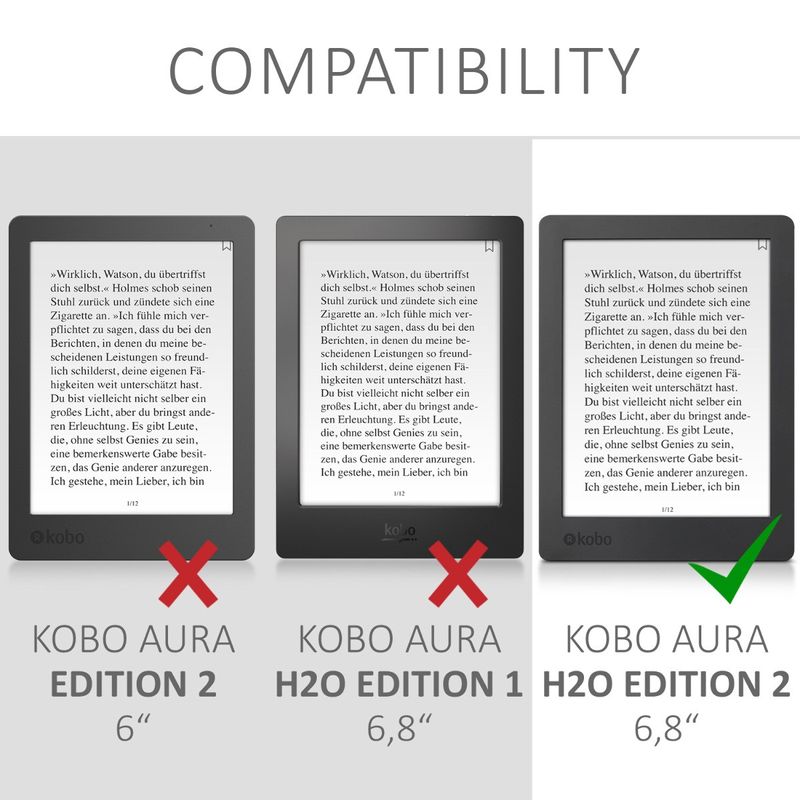 Laptop, Telefoane si Tablete - Ebook reader si accesorii - Accesorii eBook Reader - Husa pentru eBook Reader Kwmobile pentru Kobo Aura H2O Edition 2, inchidere magnetica, piele ecologica, multicolor - Infinity.ro