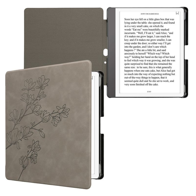 Laptop, Telefoane si Tablete - Ebook reader si accesorii - Accesorii eBook Reader - Husa pentru eBook Reader Kwmobile pentru Amazon Kindle Scribe (2024), inchidere magnetica, piele ecologica, gri - Infinity.ro
