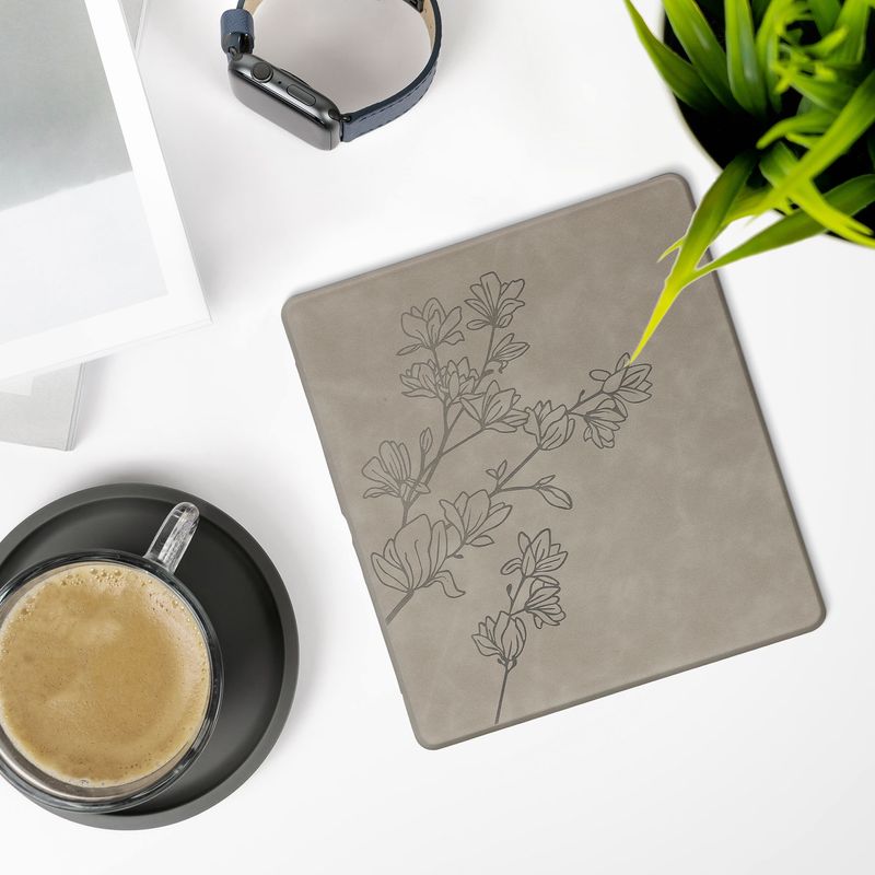 Laptop, Telefoane si Tablete - Ebook reader si accesorii - Accesorii eBook Reader - Husa pentru eBook Reader Kwmobile pentru Amazon Kindle Scribe (2024), inchidere magnetica, piele ecologica, gri - Infinity.ro