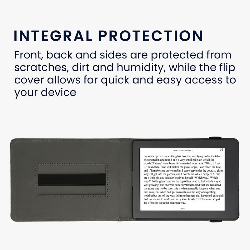 Laptop, Telefoane si Tablete - Ebook reader si accesorii - Accesorii eBook Reader - Husa pentru eBook Reader Kwmobile pentru Kobo Aura H2O Edition 2, functie stand, piele ecologica, negru - Infinity.ro
