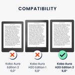 Laptop, Telefoane si Tablete - Ebook reader si accesorii - Accesorii eBook Reader - Husa pentru eBook Reader Kwmobile pentru Kobo Aura H2O Edition 2, functie stand, piele ecologica, negru - Infinity.ro