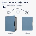 Laptop, Telefoane si Tablete - Ebook reader si accesorii - Accesorii eBook Reader - Husa pentru eBook Reader Kwmobile pentru Kobo Aura H2O Edition 2, protectie la zgarieturi, textil, albastru - Infinity.ro