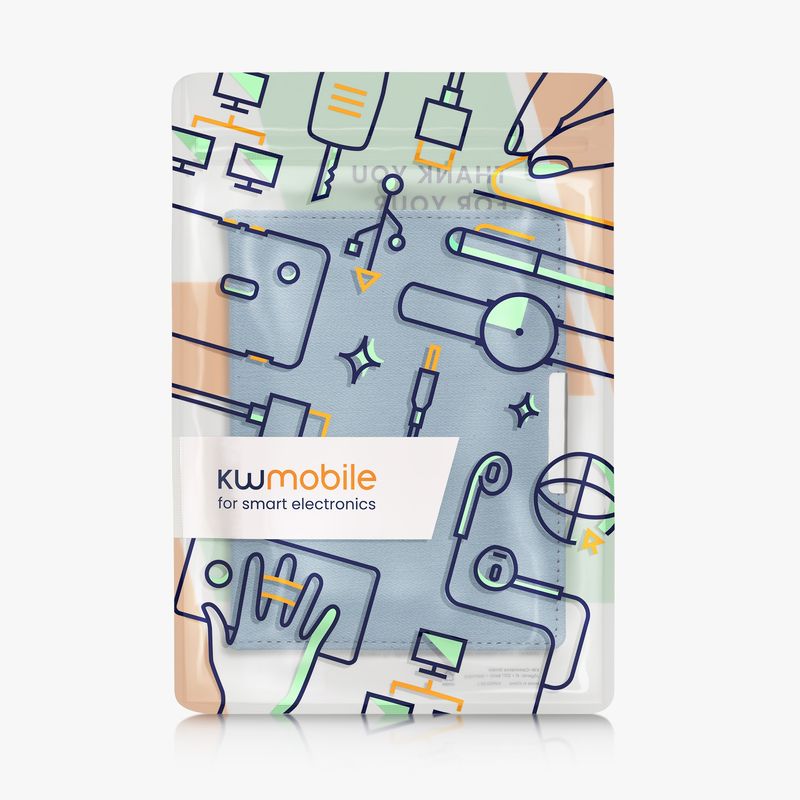 Laptop, Telefoane si Tablete - Ebook reader si accesorii - Accesorii eBook Reader - Husa pentru eBook Reader Kwmobile pentru Kobo Aura H2O Edition 2, protectie la zgarieturi, textil, albastru - Infinity.ro