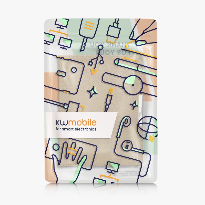 Laptop, Telefoane si Tablete - Ebook reader si accesorii - Accesorii eBook Reader - Husa pentru eBook Reader Kwmobile pentru Kobo Aura H2O Edition 2, inchidere magnetica, textil, bej - Infinity.ro