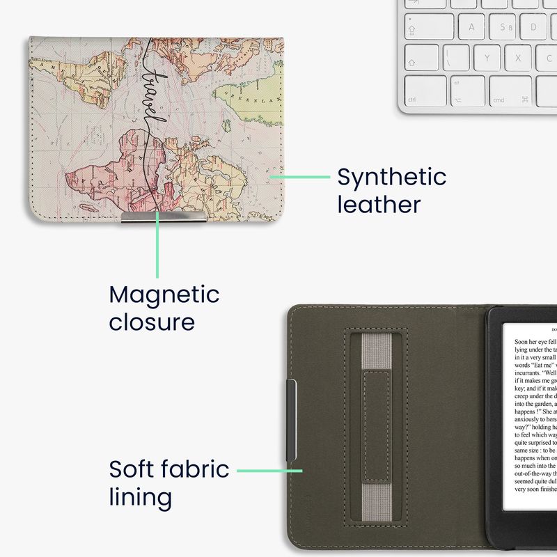 Laptop, Telefoane si Tablete - Ebook reader si accesorii - Accesorii eBook Reader - Husa pentru eBook Reader Kwmobile pentru Kobo Clara BW, Clara Colour, anti-alunecare, piele ecologica, multicolor - Infinity.ro
