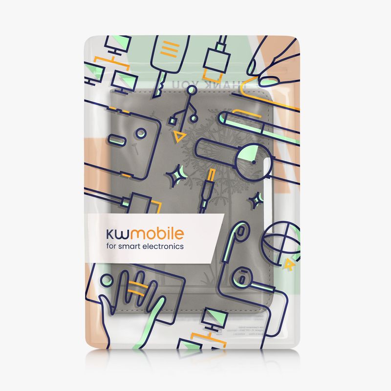 Laptop, Telefoane si Tablete - Ebook reader si accesorii - Accesorii eBook Reader - Husa pentru eBook Reader Kwmobile pentru Kobo Clara BW, Clara Colour, curea de mana, piele ecologica, gri - Infinity.ro