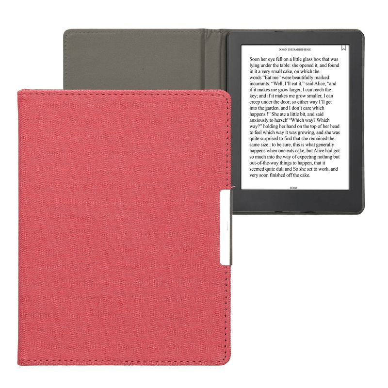 Laptop, Telefoane si Tablete - Ebook reader si accesorii - Accesorii eBook Reader - Husa pentru eBook Reader Kwmobile pentru Kobo Aura H2O Edition 2, inchidere magnetica, textil, rosu - Infinity.ro