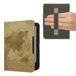 Laptop, Telefoane si Tablete - Ebook reader si accesorii - Accesorii eBook Reader - Husa pentru eBook Reader Kwmobile pentru Kobo Clara BW, Clara Colour, curea de mana, piele ecologica, maro - Infinity.ro