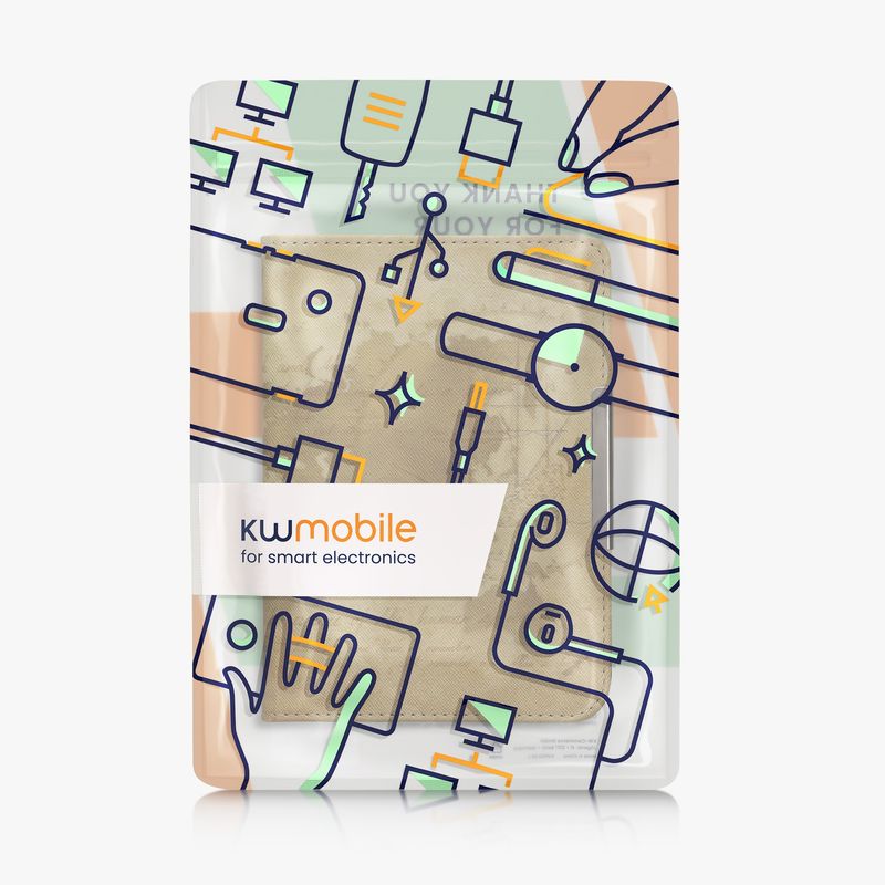 Laptop, Telefoane si Tablete - Ebook reader si accesorii - Accesorii eBook Reader - Husa pentru eBook Reader Kwmobile pentru Kobo Clara BW, Clara Colour, curea de mana, piele ecologica, maro - Infinity.ro