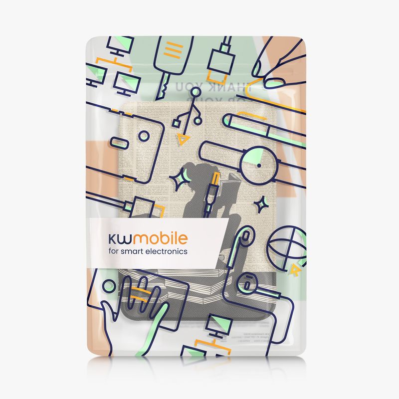 Laptop, Telefoane si Tablete - Ebook reader si accesorii - Accesorii eBook Reader - Husa pentru eBook Reader Kwmobile pentru Kobo Clara BW, Clara Colour, functie Sleep/Wake, piele ecologica, negru, bej - Infinity.ro