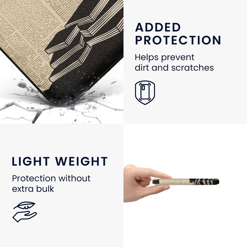 Laptop, Telefoane si Tablete - Ebook reader si accesorii - Accesorii eBook Reader - Husa pentru eBook Reader Kwmobile pentru Kobo Clara BW, Clara Colour, functie Sleep/Wake, piele ecologica, negru, bej - Infinity.ro