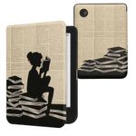 Laptop, Telefoane si Tablete - Ebook reader si accesorii - Accesorii eBook Reader - Husa pentru eBook Reader Kwmobile pentru Kobo Clara BW, Clara Colour, functie Sleep/Wake, piele ecologica, negru, bej - Infinity.ro