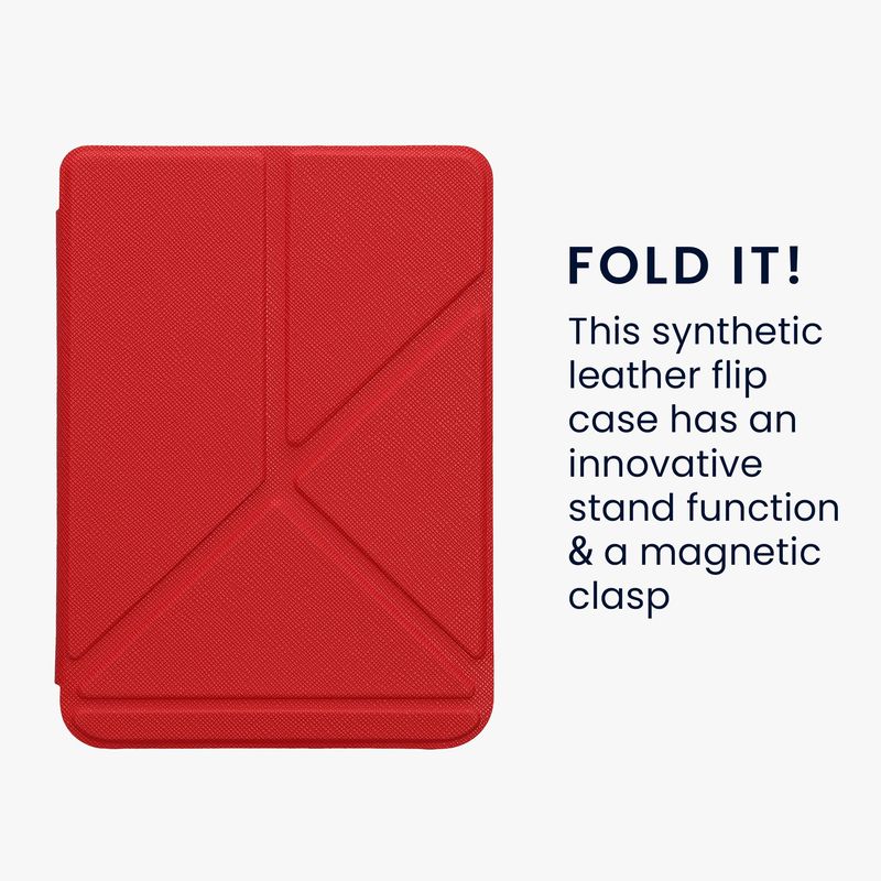 Laptop, Telefoane si Tablete - Ebook reader si accesorii - Accesorii eBook Reader - Husa pentru eBook Reader Kwmobile pentru Kobo Clara BW, Clara Colour, inchidere magnetica, piele ecologica, rosu - Infinity.ro