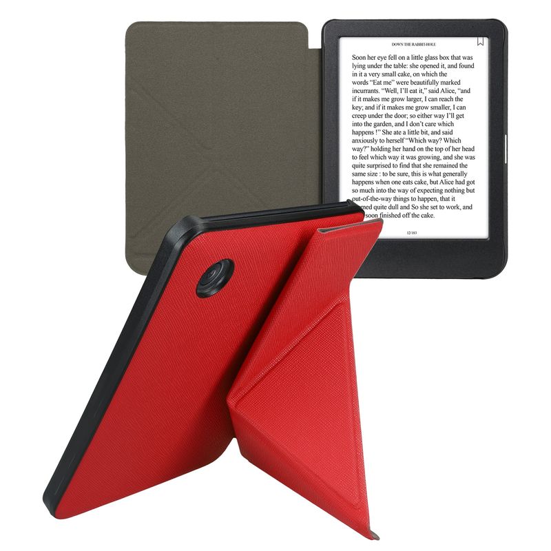 Laptop, Telefoane si Tablete - Ebook reader si accesorii - Accesorii eBook Reader - Husa pentru eBook Reader Kwmobile pentru Kobo Clara BW, Clara Colour, inchidere magnetica, piele ecologica, rosu - Infinity.ro