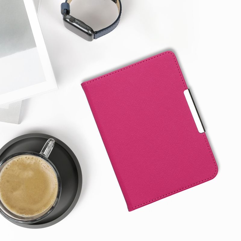 Laptop, Telefoane si Tablete - Ebook reader si accesorii - Accesorii eBook Reader - Husa pentru eBook Reader Kwmobile pentru Kobo Clara BW, Clara Colour, inchidere magnetica, piele ecologica, roz - Infinity.ro
