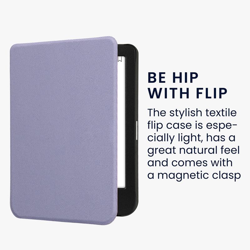 Laptop, Telefoane si Tablete - Ebook reader si accesorii - Accesorii eBook Reader - Husa pentru eBook Reader Kwmobile pentru Kobo Clara BW, Clara Colour, inchidere magnetica, nailon, mov - Infinity.ro