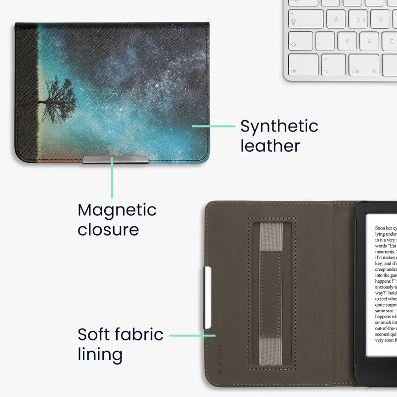 Laptop, Telefoane si Tablete - Ebook reader si accesorii - Accesorii eBook Reader - Husa pentru eBook Reader Kwmobile pentru Kobo Clara BW, functie Sleep/Wake, piele ecologica, multicolor - Infinity.ro