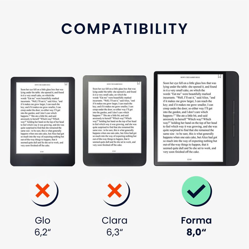 Laptop, Telefoane si Tablete - Ebook reader si accesorii - Accesorii eBook Reader - Husa pentru eBook Reader Kwmobile pentru Kobo Forma, inchidere magnetica, piele ecologica, negru, bej - Infinity.ro