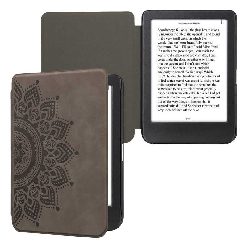 Laptop, Telefoane si Tablete - Ebook reader si accesorii - Accesorii eBook Reader - Husa pentru eBook Reader Kwmobile pentru Kobo Clara BW, inchidere magnetica, piele ecologica, gri - Infinity.ro