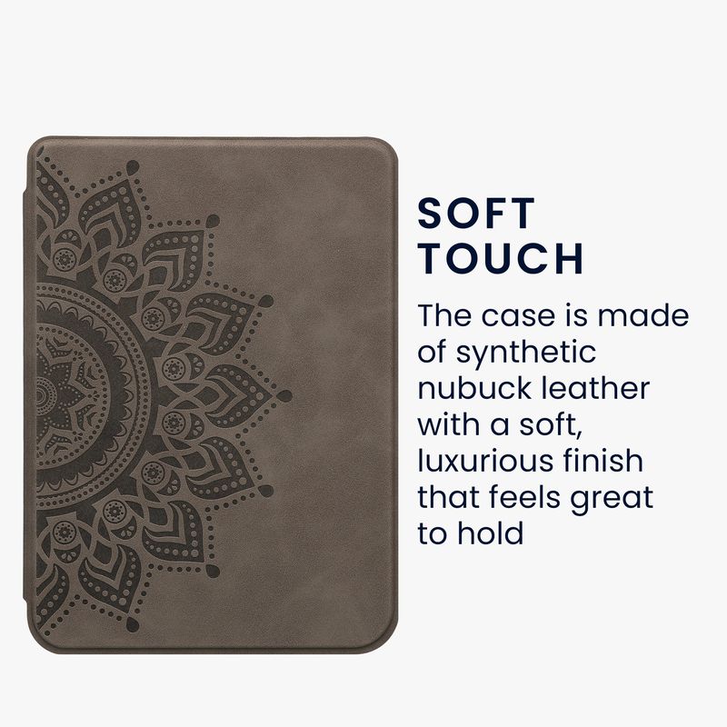 Laptop, Telefoane si Tablete - Ebook reader si accesorii - Accesorii eBook Reader - Husa pentru eBook Reader Kwmobile pentru Kobo Clara BW, inchidere magnetica, piele ecologica, gri - Infinity.ro
