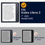 Laptop, Telefoane si Tablete - Ebook reader si accesorii - Accesorii eBook Reader - Husa pentru eBook Reader Kwmobile pentru Kobo Libra 2, inchidere magnetica, piele ecologica, maro - Infinity.ro