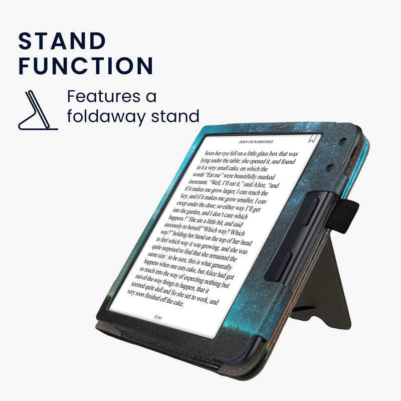 Laptop, Telefoane si Tablete - Ebook reader si accesorii - Accesorii eBook Reader - Husa pentru eBook Reader Kwmobile pentru Kobo Libra Colour, curea de mana, piele ecologica, multicolor - Infinity.ro