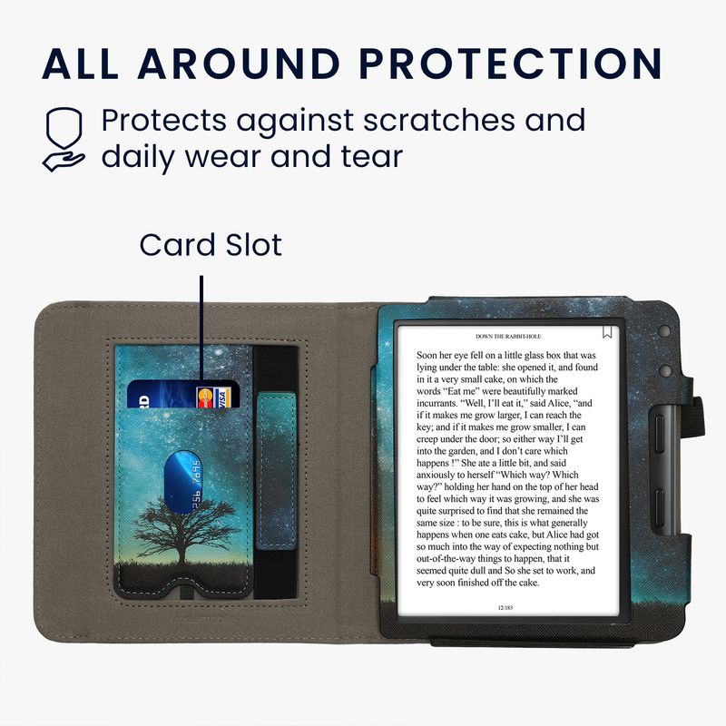 Laptop, Telefoane si Tablete - Ebook reader si accesorii - Accesorii eBook Reader - Husa pentru eBook Reader Kwmobile pentru Kobo Libra Colour, curea de mana, piele ecologica, multicolor - Infinity.ro