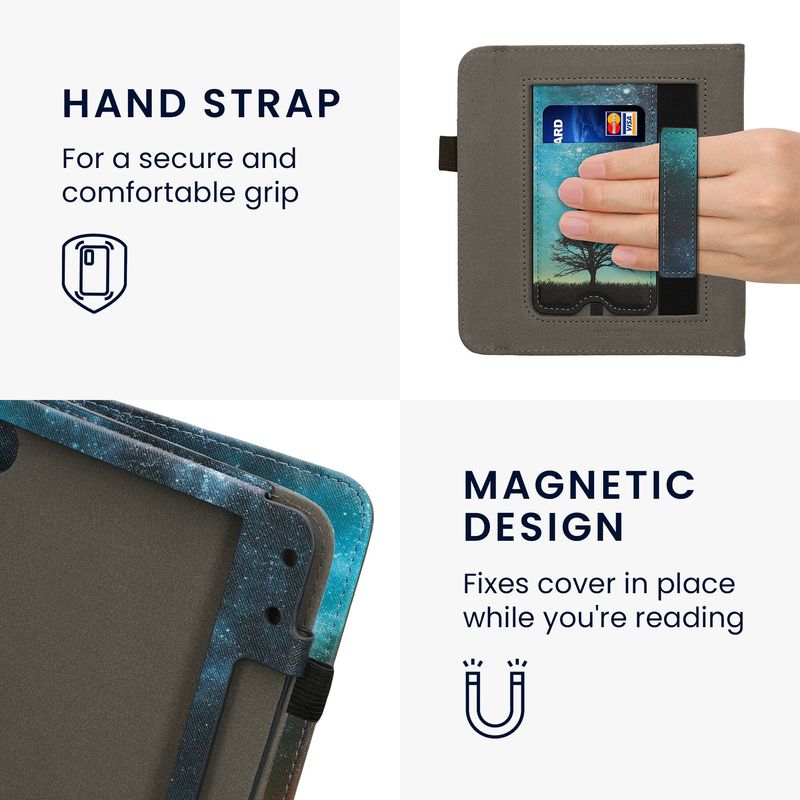 Laptop, Telefoane si Tablete - Ebook reader si accesorii - Accesorii eBook Reader - Husa pentru eBook Reader Kwmobile pentru Kobo Libra Colour, curea de mana, piele ecologica, multicolor - Infinity.ro