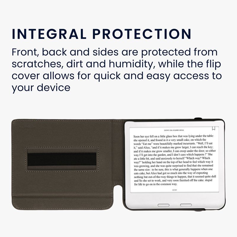 Laptop, Telefoane si Tablete - Ebook reader si accesorii - Accesorii eBook Reader - Husa pentru eBook Reader Kwmobile pentru Kobo Libra Colour, functie stand, curea de mana, piele ecologica, multicolor - Infinity.ro