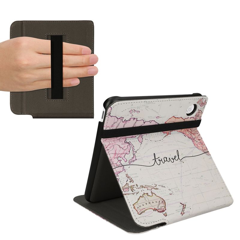 Laptop, Telefoane si Tablete - Ebook reader si accesorii - Accesorii eBook Reader - Husa pentru eBook Reader Kwmobile pentru Kobo Libra Colour, functie stand, curea de mana, piele ecologica, multicolor - Infinity.ro