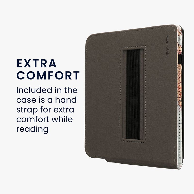 Laptop, Telefoane si Tablete - Ebook reader si accesorii - Accesorii eBook Reader - Husa pentru eBook Reader Kwmobile pentru Kobo Libra Colour, functie stand, curea de mana, piele ecologica, multicolor - Infinity.ro