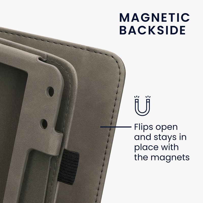 Laptop, Telefoane si Tablete - Ebook reader si accesorii - Accesorii eBook Reader - Husa pentru eBook Reader Kwmobile pentru Kobo Libra Colour, inchidere magnetica, design inima, piele ecologica, gri - Infinity.ro