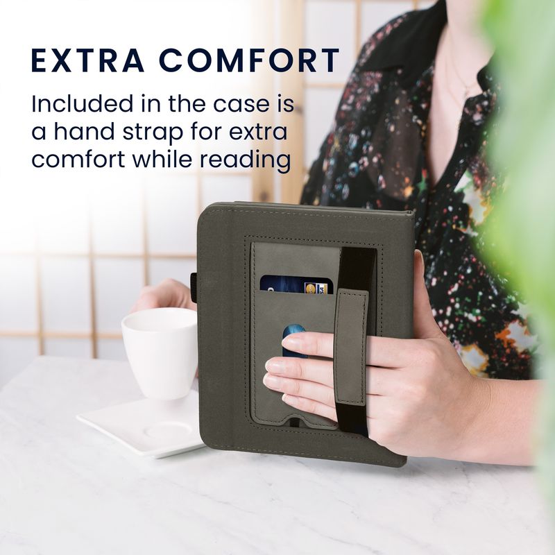 Laptop, Telefoane si Tablete - Ebook reader si accesorii - Accesorii eBook Reader - Husa pentru eBook Reader Kwmobile pentru Kobo Libra Colour, inchidere magnetica, design inima, piele ecologica, gri - Infinity.ro