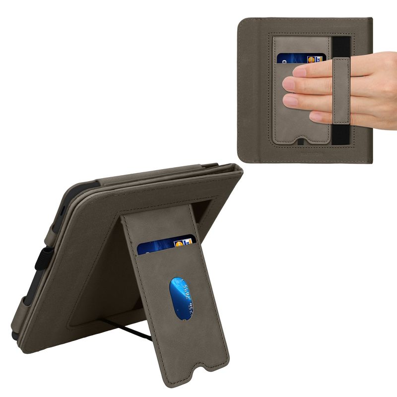 Laptop, Telefoane si Tablete - Ebook reader si accesorii - Accesorii eBook Reader - Husa pentru eBook Reader Kwmobile pentru Kobo Libra Colour, inchidere magnetica, design inima, piele ecologica, gri - Infinity.ro