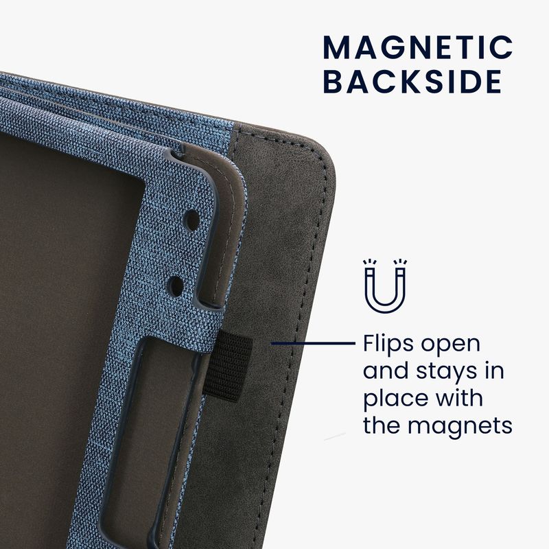 Laptop, Telefoane si Tablete - Ebook reader si accesorii - Accesorii eBook Reader - Husa pentru eBook Reader Kwmobile pentru Kobo Libra Colour, inchidere magnetica, piele ecologica, albastru, gri - Infinity.ro
