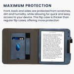 Laptop, Telefoane si Tablete - Ebook reader si accesorii - Accesorii eBook Reader - Husa pentru eBook Reader Kwmobile pentru Kobo Libra Colour, inchidere magnetica, piele ecologica, albastru, gri - Infinity.ro