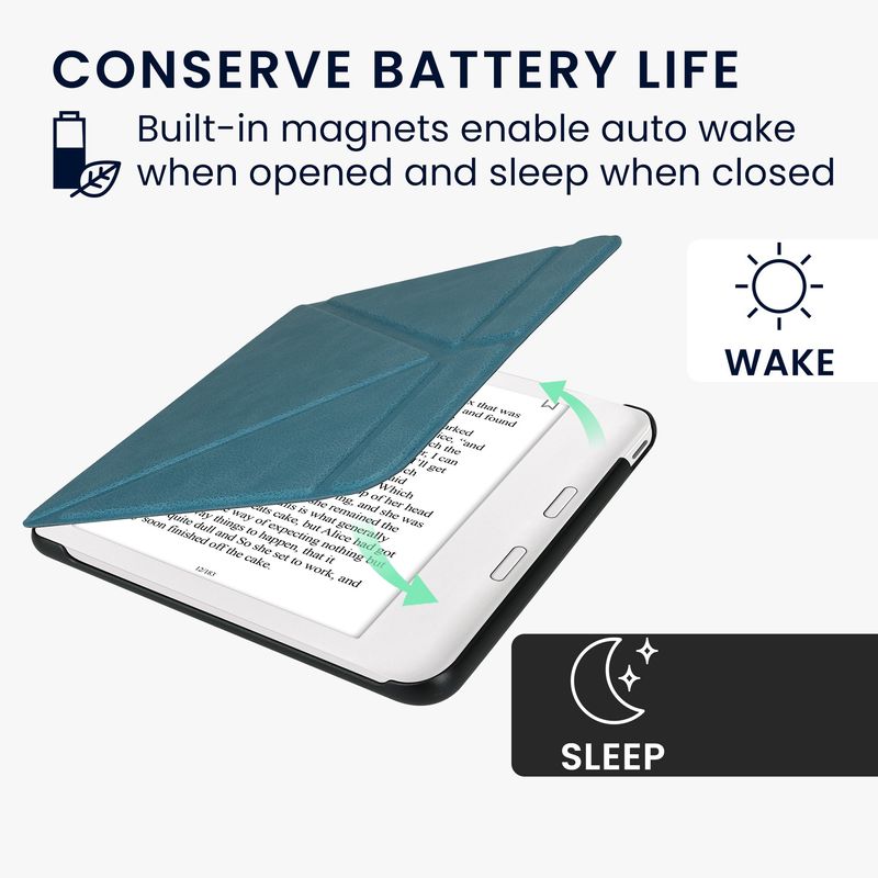 Laptop, Telefoane si Tablete - Ebook reader si accesorii - Accesorii eBook Reader - Husa pentru eBook Reader Kwmobile pentru Kobo Libra Colour, inchidere magnetica, piele ecologica, albastru - Infinity.ro