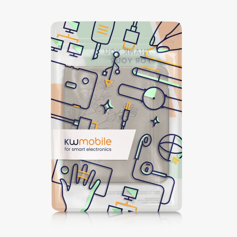 Laptop, Telefoane si Tablete - Ebook reader si accesorii - Accesorii eBook Reader - Husa pentru eBook Reader Kwmobile pentru Kobo Libra Colour, inchidere magnetica, piele ecologica, gri - Infinity.ro