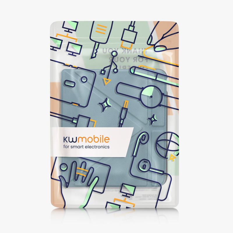 Laptop, Telefoane si Tablete - Ebook reader si accesorii - Accesorii eBook Reader - Husa pentru eBook Reader Kwmobile pentru Kobo Libra Colour, inchidere magnetica, piele ecologica, albastru - Infinity.ro