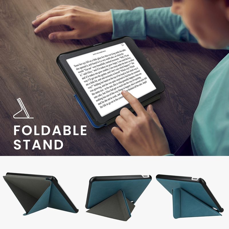 Laptop, Telefoane si Tablete - Ebook reader si accesorii - Accesorii eBook Reader - Husa pentru eBook Reader Kwmobile pentru Kobo Libra Colour, inchidere magnetica, piele ecologica, albastru - Infinity.ro