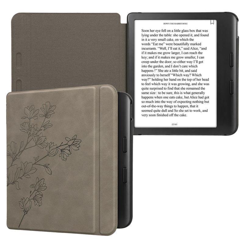 Laptop, Telefoane si Tablete - Ebook reader si accesorii - Accesorii eBook Reader - Husa pentru eBook Reader Kwmobile pentru Kobo Libra Colour, inchidere magnetica, piele ecologica, gri - Infinity.ro