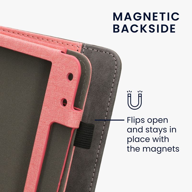 Laptop, Telefoane si Tablete - Ebook reader si accesorii - Accesorii eBook Reader - Husa pentru eBook Reader Kwmobile pentru Kobo Libra Colour, inchidere magnetica, piele ecologica, roz, gri - Infinity.ro